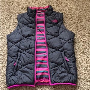 Girls North Face reversible vest